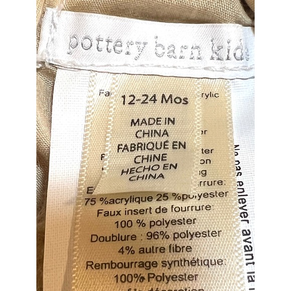 Pottery Barn Kids Bunny Rabbit Costume Jumpsuit Hooded Plush Baby 12-24 Months - Picture 3 of 8